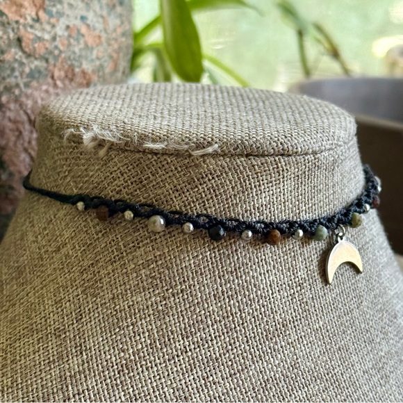 Boho Micro Macrame Choker Necklace - Picture 2 of 5